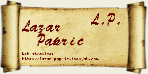 Lazar Paprić vizit kartica